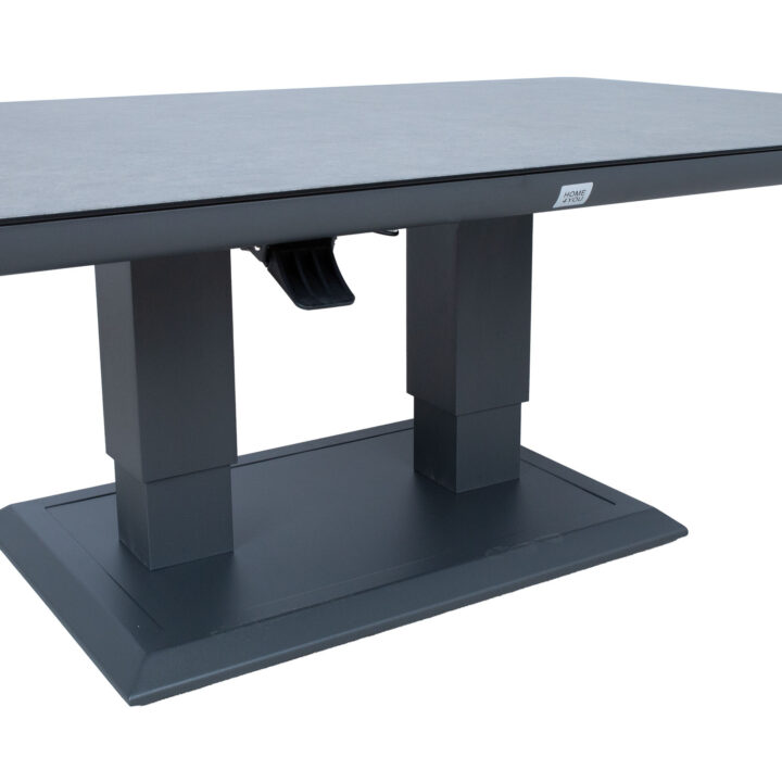 Laud TOMSON 150x90xH52-75cm, tumehall klaasplaadiga Aialauad