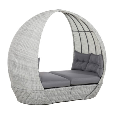 Lebola ASCOT 215x110xH187cm, hall, alumiinium, plastikpunutis Aiadiivanid ja komplektid ASCOT