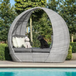 Lebola ASCOT 215x110xH187cm, hall, alumiinium, plastikpunutis Aiadiivanid ja komplektid ASCOT