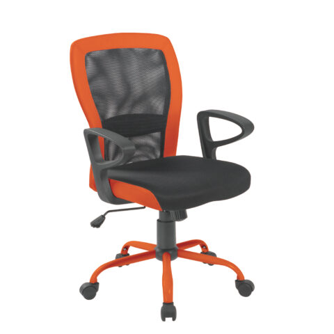 Töötool LENO, 60x57xH91-98,5cm, hall/oranž, polüesterkangas, teras Arvutitoolid ja töötoolid Arvutitoolid ja töötoolid
