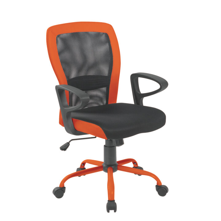 Töötool LENO, 60x57xH91-98,5cm, hall/oranž, polüesterkangas, teras Arvutitoolid ja töötoolid Arvutitoolid ja töötoolid