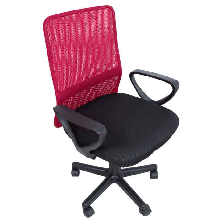 Töötool BELINDA, 59x56xH86,5-98,5cm, must/punane, polüesterkangas, plastik Arvutitoolid ja töötoolid Arvutitoolid ja töötoolid