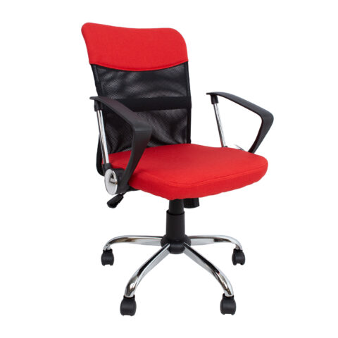 Töötool DARIUS, 57x57xH93-103cm, punane/must, polüesterkangas, metall Arvutitoolid ja töötoolid Arvutitoolid ja töötoolid