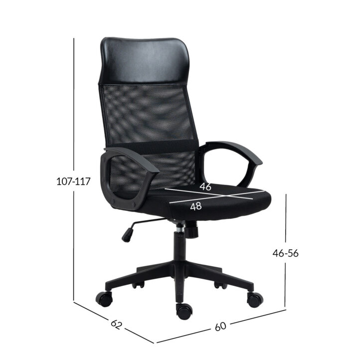 Töötool LINUS 60x62xH107-117cm,  must Arvutitoolid ja töötoolid