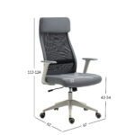 Töötool ELMER 67x62xH113-124cm, hall / must Arvutitoolid ja töötoolid