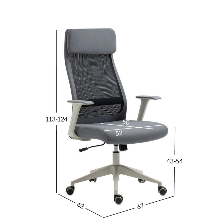 Töötool ELMER 67x62xH113-124cm, hall / must Arvutitoolid ja töötoolid