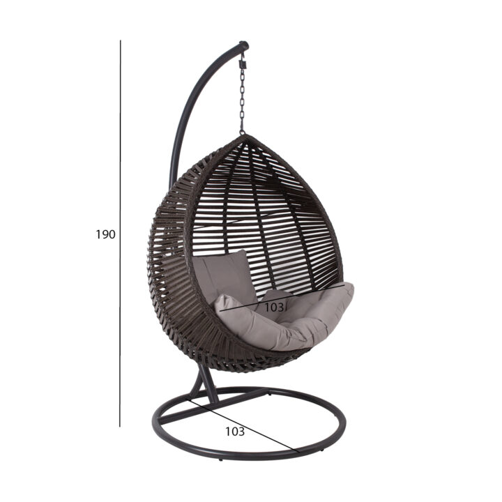 Ripptool CHESTNUT 103x103xH190cm, tumepruun, teras, plastikpunutis Kiiged ja ripptoolid G06-200 Ripptoolid