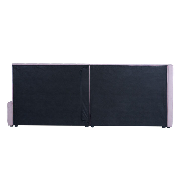 Voodi JASPER 90x200cm, ilma madratsita, roosa Magamistuba