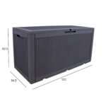 Säilituskast SAYA 122×54,5x63cm/380L, hall plastik Aiadiivanid ja komplektid G02-500 Padjakastid