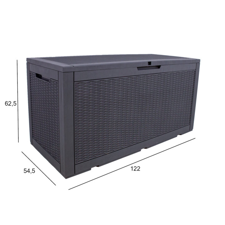 Säilituskast SAYA 122×54,5x63cm/380L, hall plastik Aiadiivanid ja komplektid G02-500 Padjakastid