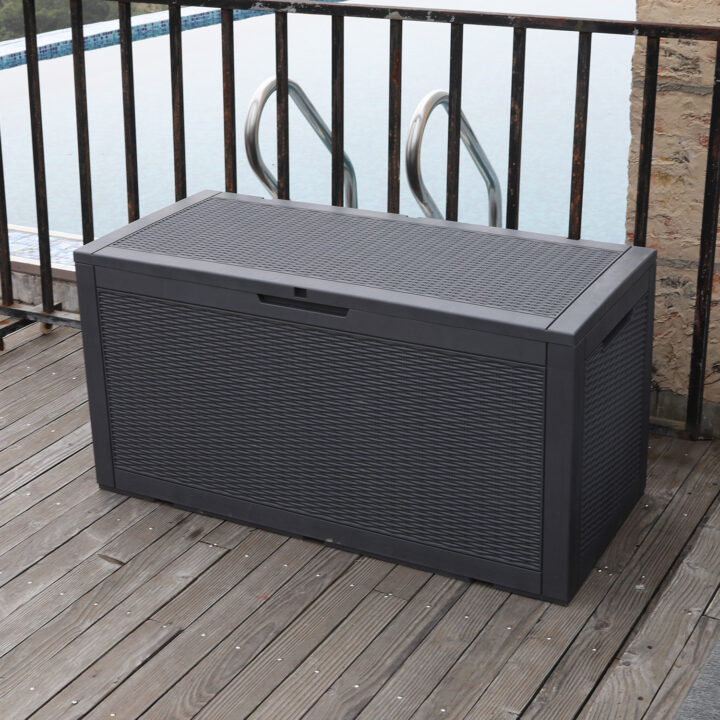 Säilituskast SAYA 122×54,5x63cm/380L, hall plastik Aiadiivanid ja komplektid G02-500 Padjakastid