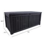 Säilituskast PRAIA 143×67,5×60,5cm/450L, must plastik Aiadiivanid ja komplektid G02-500 Padjakastid