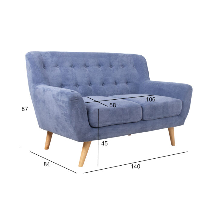 Diivan RIHANNA 2-kohaline 140x84xH87cm, sinine Diivanid Diivanid