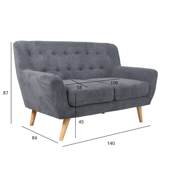 Diivan RIHANNA 2-kohaline 140x84xH87cm, hall Diivanid Diivanid