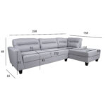 Nurgadiivan HELSINKI PN 268×83/158xH88cm, helehall Diivanid Diivanid