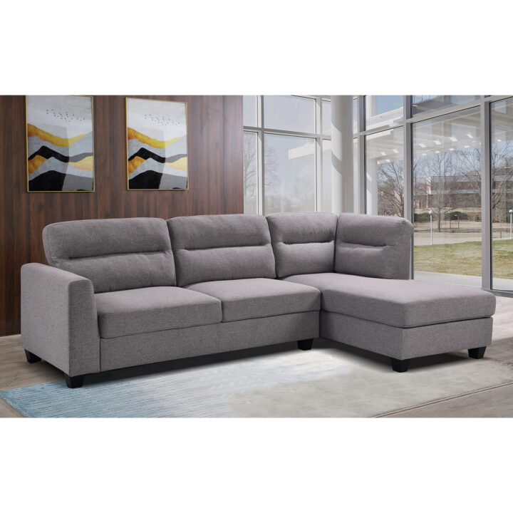 Nurgadiivan HELSINKI PN 268×83/158xH88cm, helehall Diivanid Diivanid