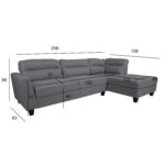 Nurgadiivan HELSINKI PN 268×83/158xH88cm, tumehall Diivanid Diivanid