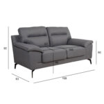 Diivan ENZO 2-kohaline 168x83xH92cm, tumehall Diivanid Diivanid