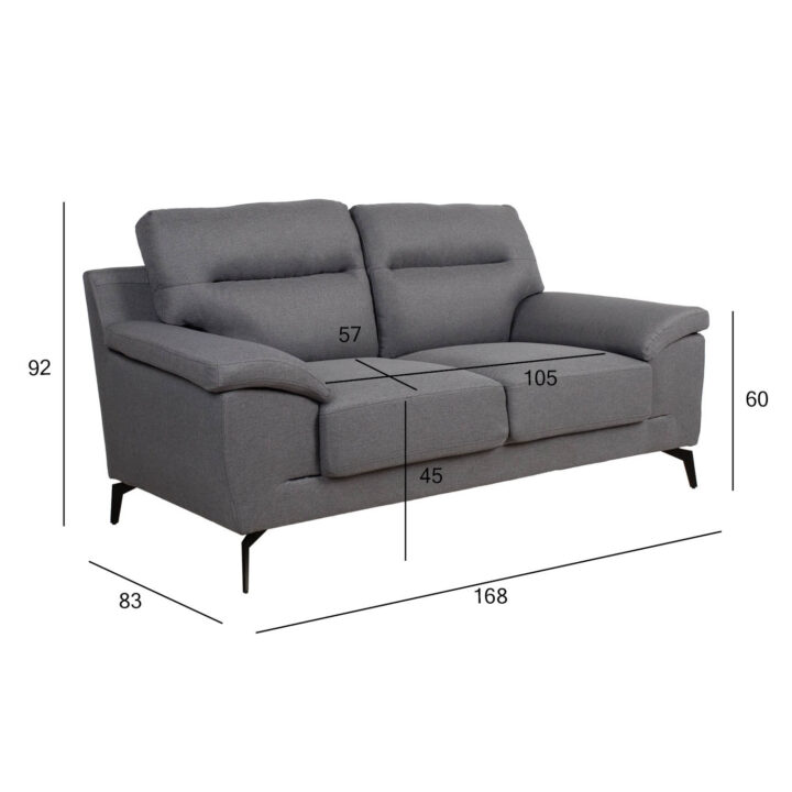 Diivan ENZO 2-kohaline 168x83xH92cm, tumehall Diivanid Diivanid