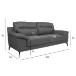 Diivan ENZO 3-kohaline 205x83xH92cm, tumehall Diivanid Diivanid