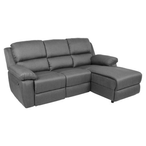 Nurgadiivan BERIT PN manuaalne recliner 214×95/160xH98cm, tumehall Diivanid Diivanid