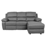 Nurgadiivan BERIT PN manuaalne recliner 214×95/160xH98cm, tumehall Diivanid Diivanid