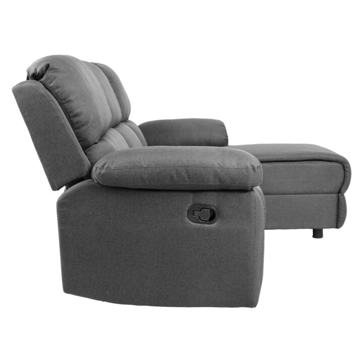 Nurgadiivan BERIT PN manuaalne recliner 214×95/160xH98cm, tumehall Diivanid Diivanid