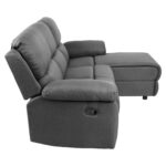 Nurgadiivan BERIT PN manuaalne recliner 214×95/160xH98cm, tumehall Diivanid Diivanid