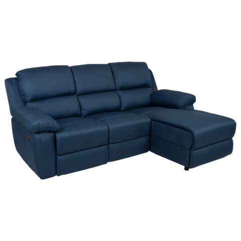 Nurgadiivan BERIT PN manuaalne recliner 214×95/160xH98cm, tumesinine Diivanid Diivanid
