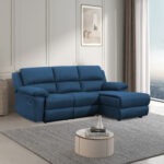 Nurgadiivan BERIT PN manuaalne recliner 214×95/160xH98cm, tumesinine Diivanid Diivanid
