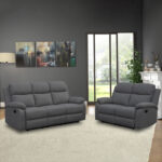 Diivan REX 2-kohaline manuaalne recliner 133x81xH103cm, tumehall Diivanid Diivanid