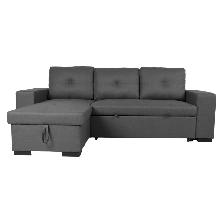 Nurgadiivanvoodi CARITA 240×90/160xH94cm, tumehall Diivanid Diivanid