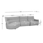 Nurgadiivan CANNES VN elektriline recliner 310×101/91xH92cm, hall Diivanid