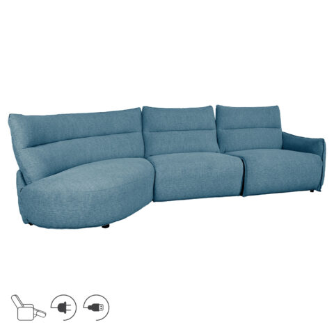 Nurgadiivan CANNES VN elektriline recliner 310×101/91xH92cm, hallikassinine Diivanid