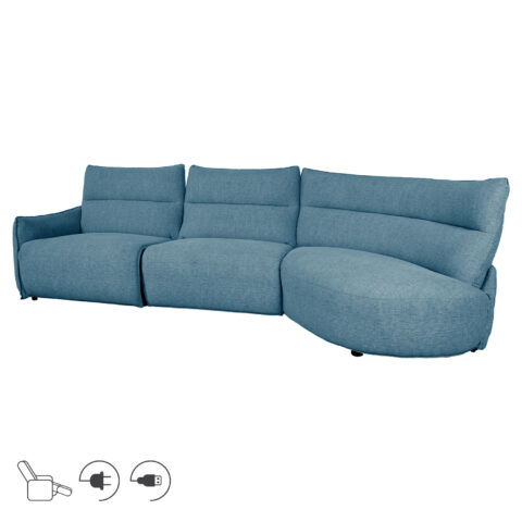Nurgadiivan CANNES PN elektriline recliner 310×91/101xH92cm, hallikassinine Diivanid
