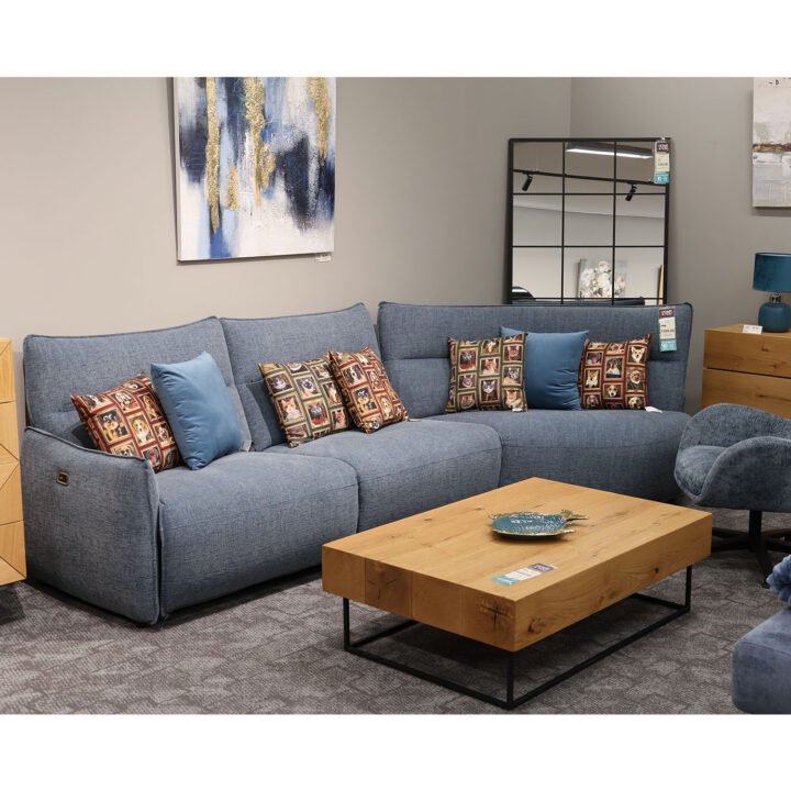 Nurgadiivan CANNES PN elektriline recliner 310×91/101xH92cm, hallikassinine Diivanid