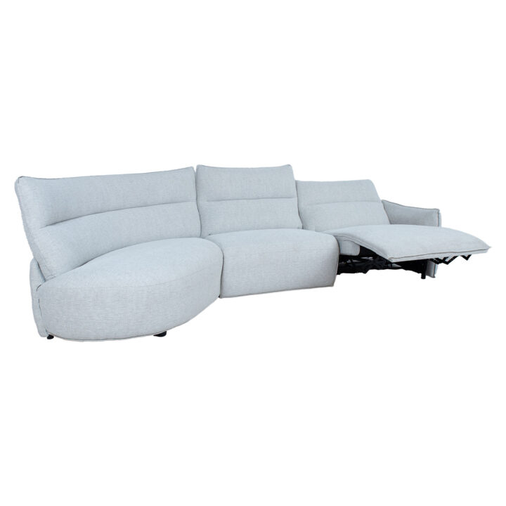 Nurgadiivan CANNES VN elektriline recliner 310×101/91xH92cm, helehall Diivanid