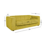 Diivanvoodi STELLA vedrumadratsiga 206x94xH70cm, kollane Diivanid