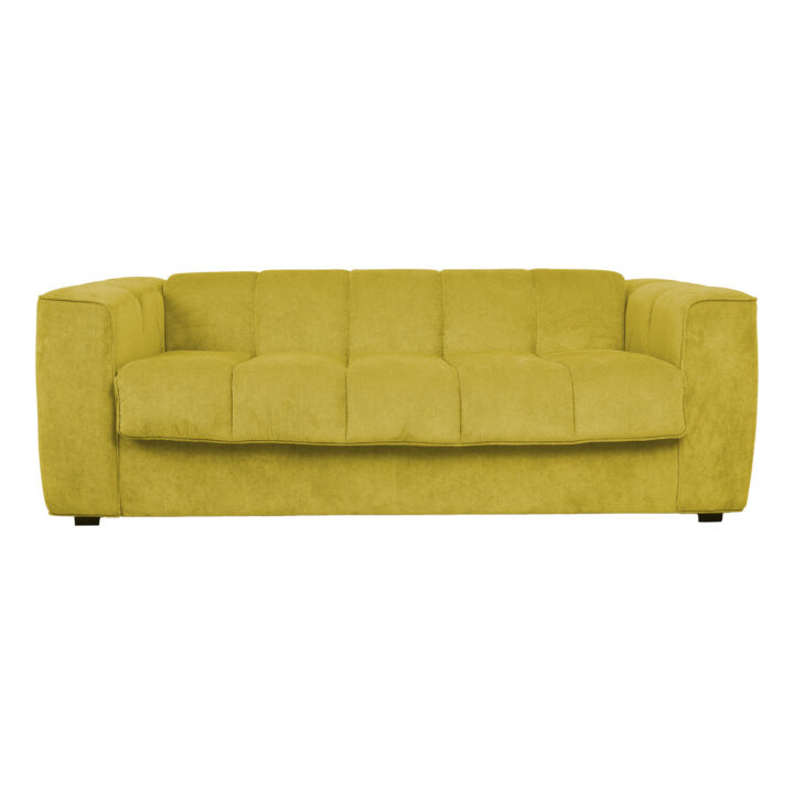 Diivanvoodi STELLA vedrumadratsiga 206x94xH70cm, kollane Diivanid