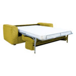 Diivanvoodi STELLA vedrumadratsiga 206x94xH70cm, kollane Diivanid
