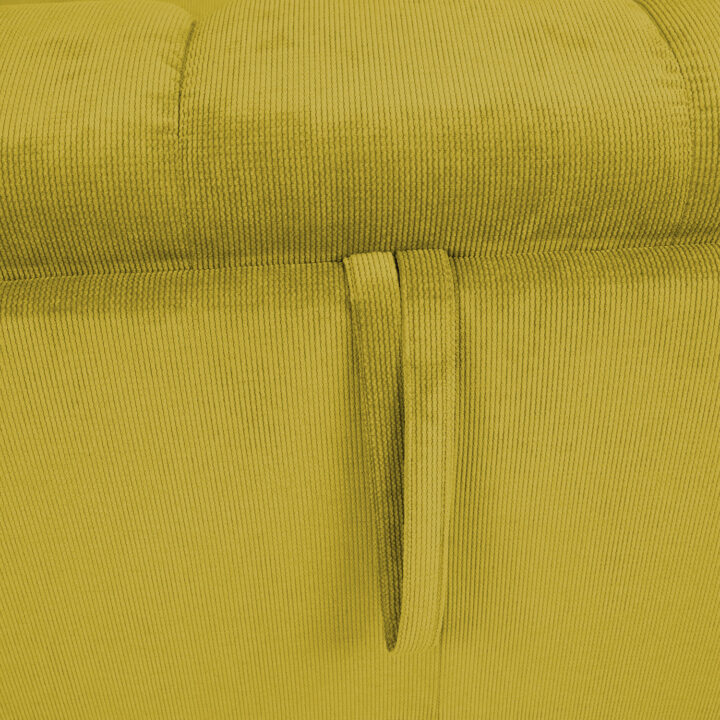 Diivanvoodi STELLA vedrumadratsiga 206x94xH70cm, kollane Diivanid