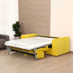 Diivanvoodi STELLA vedrumadratsiga 206x94xH70cm, kollane Diivanid