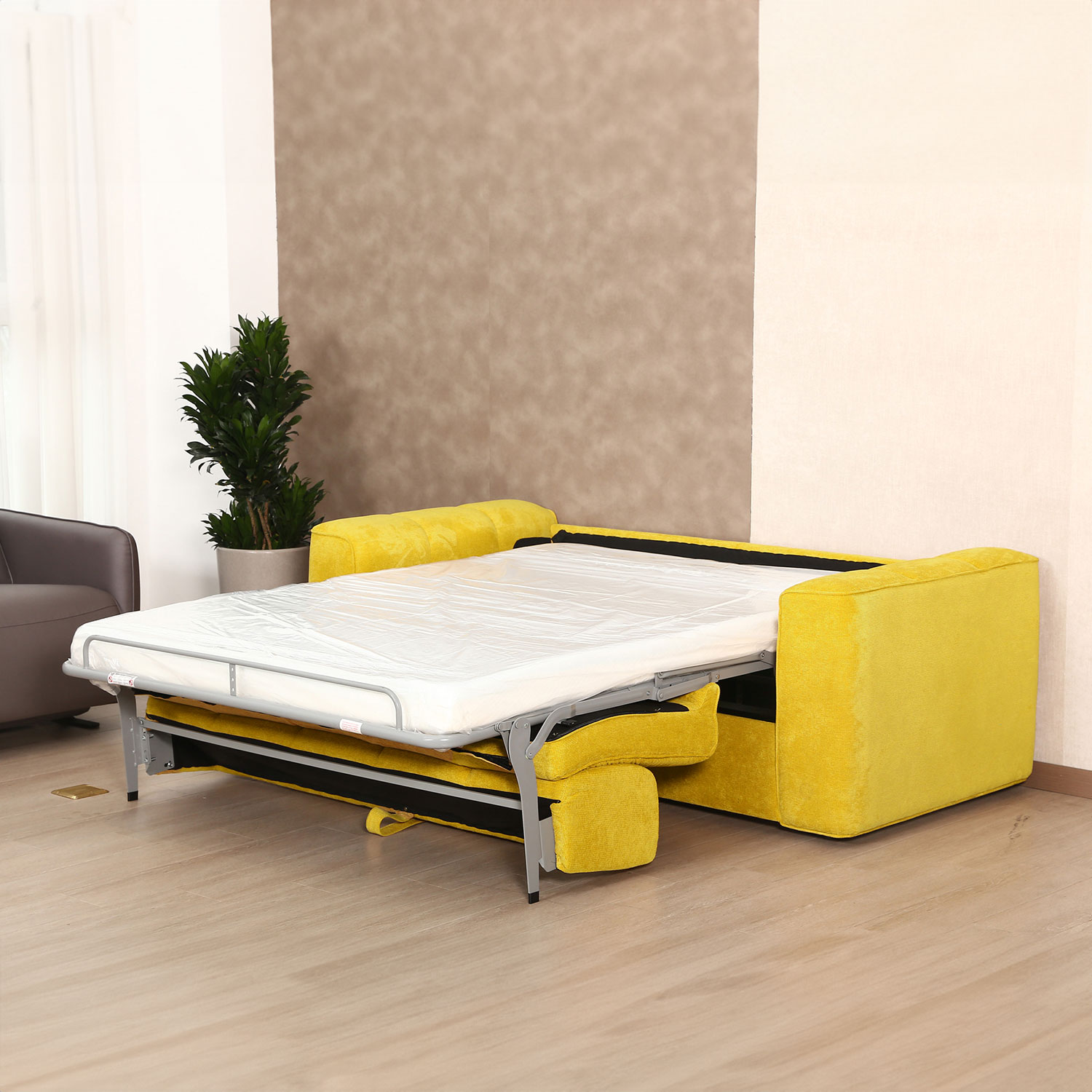 Diivanvoodi STELLA vedrumadratsiga 206x94xH70cm, kollane Diivanid Diivanvoodi STELLA vedrumadratsiga 206x94xH70cm, kollane Diivanid