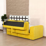 Diivanvoodi STELLA vedrumadratsiga 206x94xH70cm, kollane Diivanid