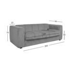 Diivanvoodi STELLA vedrumadratsiga 206x94xH70cm, hall Diivanid