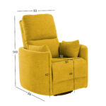 Tugitool STINA kiikuv ja pöörlev manuaalne recliner 83x88xH100cm, kollane Elutoamööbel