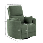 Tugitool STINA kiikuv ja pöörlev manuaalne recliner 83x88xH100cm, roheline Elutoamööbel