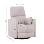 Tugitool STINA kiikuv ja pöörlev manuaalne recliner 83x88xH100cm, hall Elutoamööbel