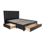 Voodi GRACE 160x200cm, ilma madratsita, tumehall Magamistuba H03-100 Voodid