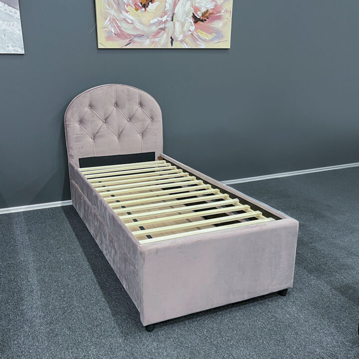 Voodi LARA 90x205cm, ilma madratsita, lillakasroosa Magamistuba H03-100 Voodid